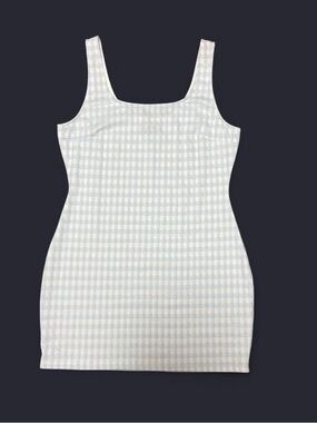 Urban Outfitters Pale Blue and White Gingham Mini Dress